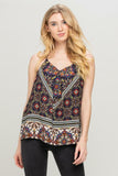Paisley Border Print Top