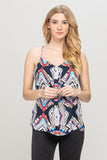 Multi Color Abstract Sleeveless Top