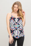 Multi Color Abstract Sleeveless Top