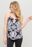 Multi Color Abstract Sleeveless Top