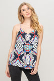 Multi Color Abstract Sleeveless Top