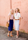 Remi Tiffany Blue Midi Skirt