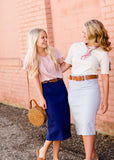 Remi Tiffany Blue Midi Skirt