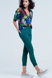 Skinny Green Elastic Jeans