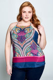 Border Print Paisley Tank Top