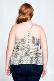 Sleeveless Snake Print Tank Top
