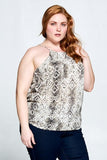 Sleeveless Snake Print Tank Top