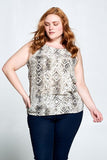 Sleeveless Snake Print Tank Top