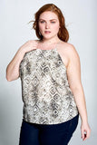 Sleeveless Snake Print Tank Top