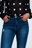 Blue Destroyed Skinny Jeans