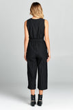 Sleeveless V-Neck Jumpsuit With Waist Tie