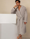 Men's Gray Turkish Cotton Loose Cut Terry Bathrobe