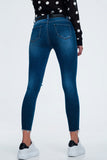 Blue Destroyed Skinny Jeans