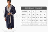 Men's Navy Plush Lined Double Layer Microfiber Robe