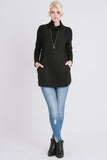 Cowl Neck Sweater With Zipper