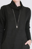 Cowl Neck Sweater With Zipper