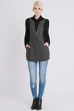Cowl Neck Sweater With Zipper