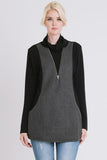Cowl Neck Sweater With Zipper