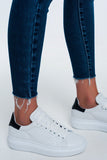Blue Destroyed Skinny Jeans