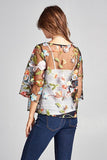 ALL OVER EMBROIDERED SHEER TOP