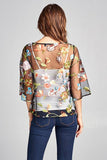 ALL OVER EMBROIDERED SHEER TOP