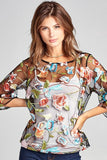 ALL OVER EMBROIDERED SHEER TOP