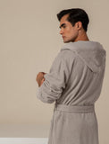 Men's Gray Turkish Cotton Loose Cut Terry Bathrobe