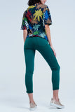 Skinny Green Elastic Jeans