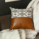 Decorative Brown Vegan Faux Leather Square 17