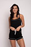 Bamboo Cami and Short Pajama Set in Black