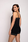 Bamboo Cami and Short Pajama Set in Black