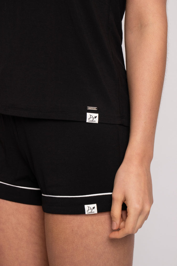 Bamboo Cami and Short Pajama Set in Black
