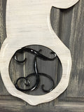 Monogrammed Deer Head Doorhanger 24"x10" More Colors Available