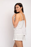 Organic Cotton Cami Short Set in Grey Ecru