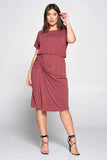 Extra Soft Pink Midi Dress with Scrunch Detail