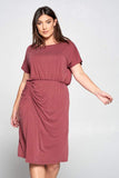 Extra Soft Pink Midi Dress with Scrunch Detail