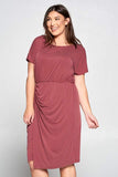 Extra Soft Pink Midi Dress with Scrunch Detail