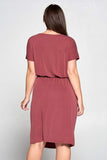 Extra Soft Pink Midi Dress with Scrunch Detail