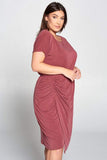 Extra Soft Pink Midi Dress with Scrunch Detail