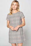Plaid Scoop Neck Mini Dress