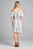 Off the Shoulder Dress with Ruffle Detail