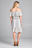 Off the Shoulder Dress with Ruffle Detail