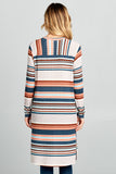 Long Sleeve Striped Cardigan