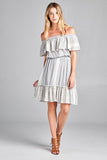 Off the Shoulder Dress with Ruffle Detail