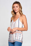 Boho Border Print V-neck Top