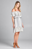 Off the Shoulder Dress with Ruffle Detail