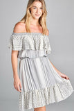 Off the Shoulder Dress with Ruffle Detail