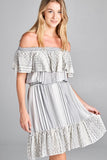 Off the Shoulder Dress with Ruffle Detail