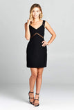 Black Bodycon Dress With Lace Detail