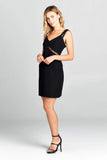 Black Bodycon Dress With Lace Detail